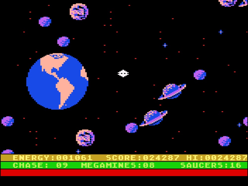 Gameplay of Astro Chase for Atari 5200